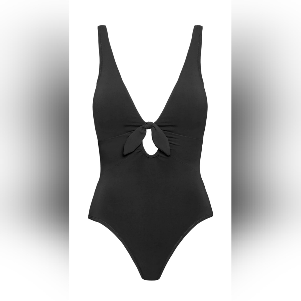 New Robin Piccone Ava Knot One Piece Swimsuit in Black Size 4 - Picture 5 of 7